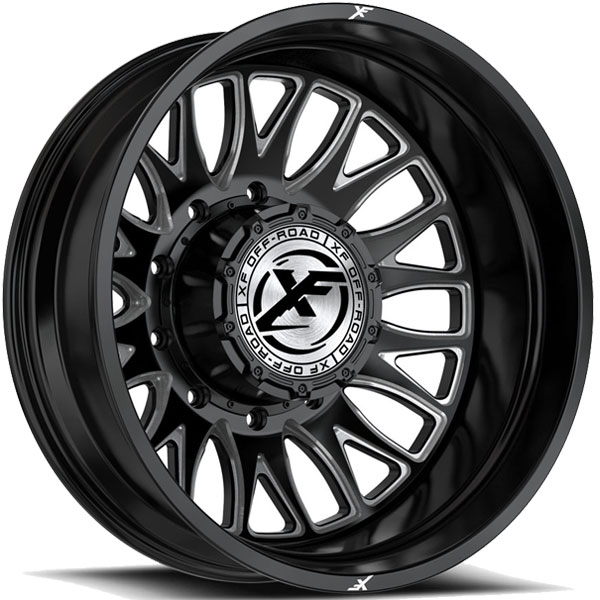 XF Off-Road XF-240 Dually Gloss Black with Milled Spokes Rear 10 Lug Center Cap